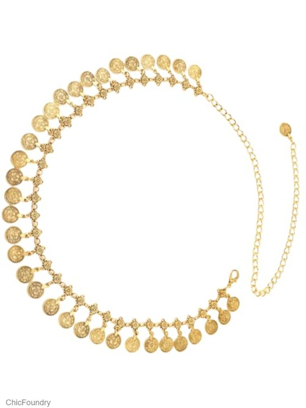 Womens Gold Coin Chain Belt Hip Dance Waist Chain Pirate Medieval Boho Accessory